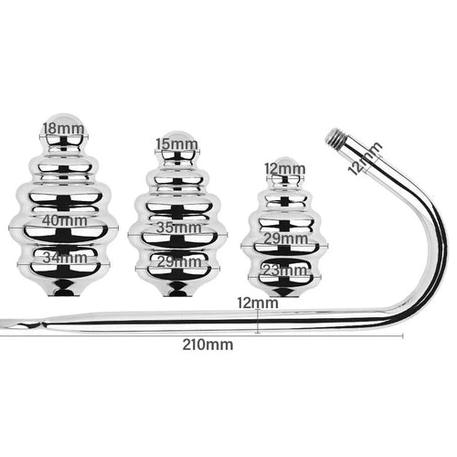 Hook Ribbed GreatBenefit 8826 Anal Screw-in Set 1116